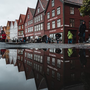 UNESCO Bryggen in Bergen - reflections
