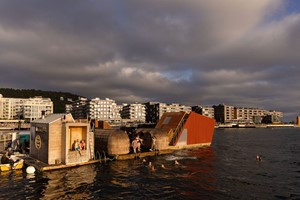Schwimmende Sauna im Oslofjord