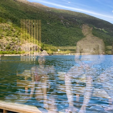 Fjord view from Fjord Sauna in Flåm, Norway