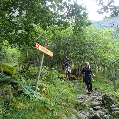 Aktivitäten auf einer Voss- geführten Wanderung nach Rimstigen ab Voss, auf dem Weg zum Gipfel - Voss, Norwegen