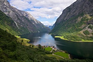 The narrow Nærøyfjord - Ferry Kaupanger - Gudvangen - Norway
