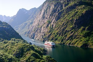 Hurtigruten sailing in the Trollfjord, Norwegen