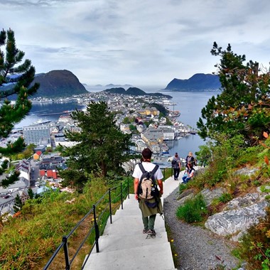 On the way down from Aksla in Ålesund, Norway