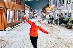 Christmas street in Røros, Norway
