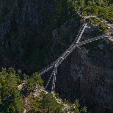 Bridge over Vøringsfossen waterfall - trip to Vøringsfossen from Eidfjord, Norway