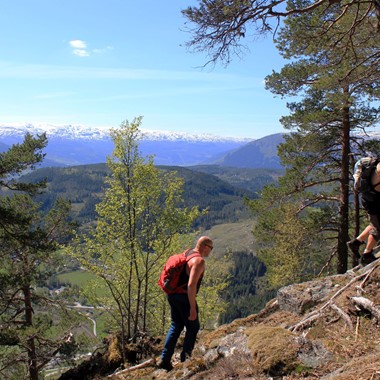 Bratt skråning på fjelltur til Sverrestigen - Voss