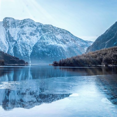 Winter auf dem Hardangerfjord - Eidfjord, Norwegen