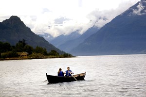 In a rowing boat on the beautiful Hardangerfjord - Hardanger