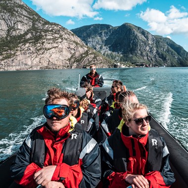 Full action on the fjord - RIB boat trip from Odda to Aga fruit and cider farm, Odda, Norway