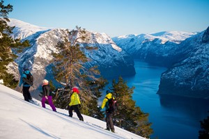 A sunny day on snowshoe -  Snowshoe hike in Flåm - Norway