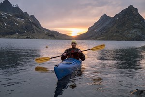 Summer kayaking in Reine- Lofoten Islands - Norway