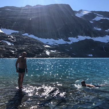 Bathing in mountain water - Trollstigen & Mountain tour to Bispevatnet - Åndalsnes, Norway
