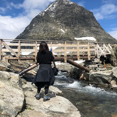 Trollstigen & Bergtour nach Bispevatnet, Brücke über den Fluss - Åndalsnes, Norwegen