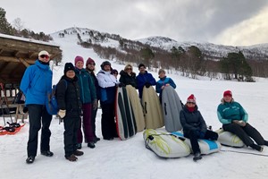 Snowshoe Hike & Airboarding in Romsdalen