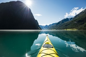 Kayaking in Olden, Norway