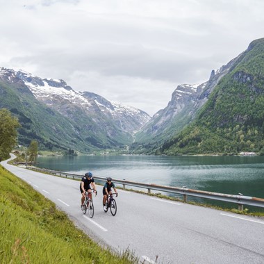 Biking  by the Sogenfjord - Balestrand, Norway