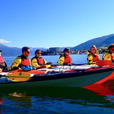 Guided kayak trip in the Sognefjord - the group gathered for the trip - Activities in Balestrand, Norway
