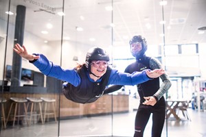 Indoor skydiving at Voss Wind - in the air - Activities at Voss, Norway