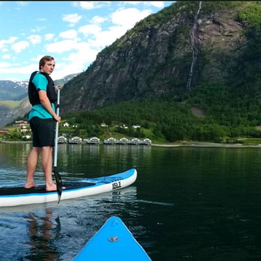 A nice day on the SUP board on the Sognefjord - Skjolden, Norway