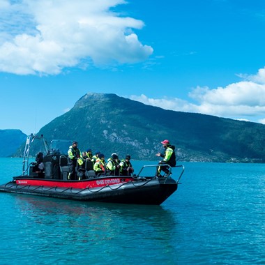 Guided RIB-boat tour on the Lustra Fjord - Skjolden, Norway