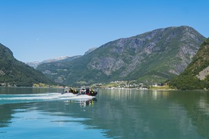 RIB-boat tour on the Lustrafjord frm Skjolden, Norway