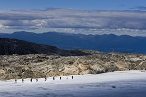 Senderismo en el glaciar Folgefonna