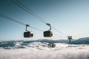 Ein sonniger Wintertag mit der Voss Gondel - Voss, Norwegen