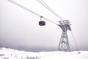 Voss Gondol ein verschneiter Tag - Voss, Norwegen