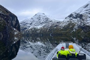 RIB-boat tour on the Geirangerfjord a winter day - Geiranger, Norway