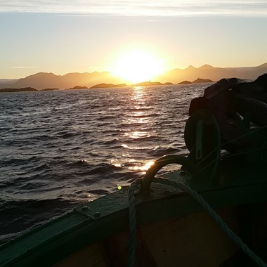 Fishing trip under the midnight sun in Lofoten, Svolvær, Norway