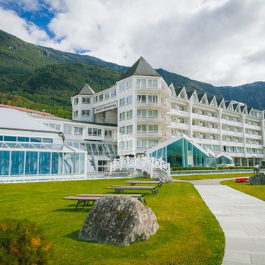 Hotel Ullensvang facade - Lofthus, Norway