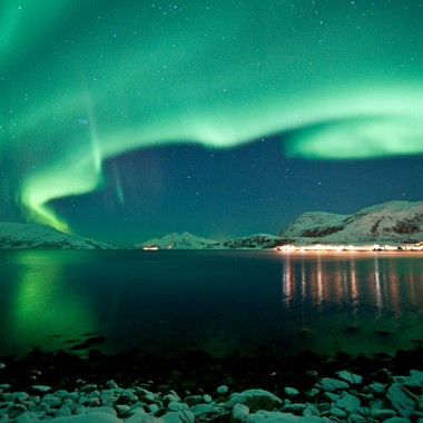 Schöne Nordlichter über Tromsø, Norwegen