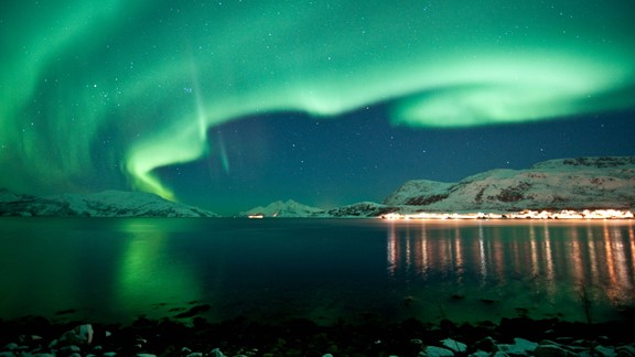 Schöne Nordlichter über Tromsø, Norwegen