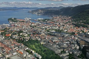 Panoramautsikt over Bergen