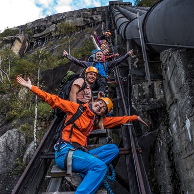 Tyssedal Via Ferrata - on the way to the top - Activities in Odda, Norway